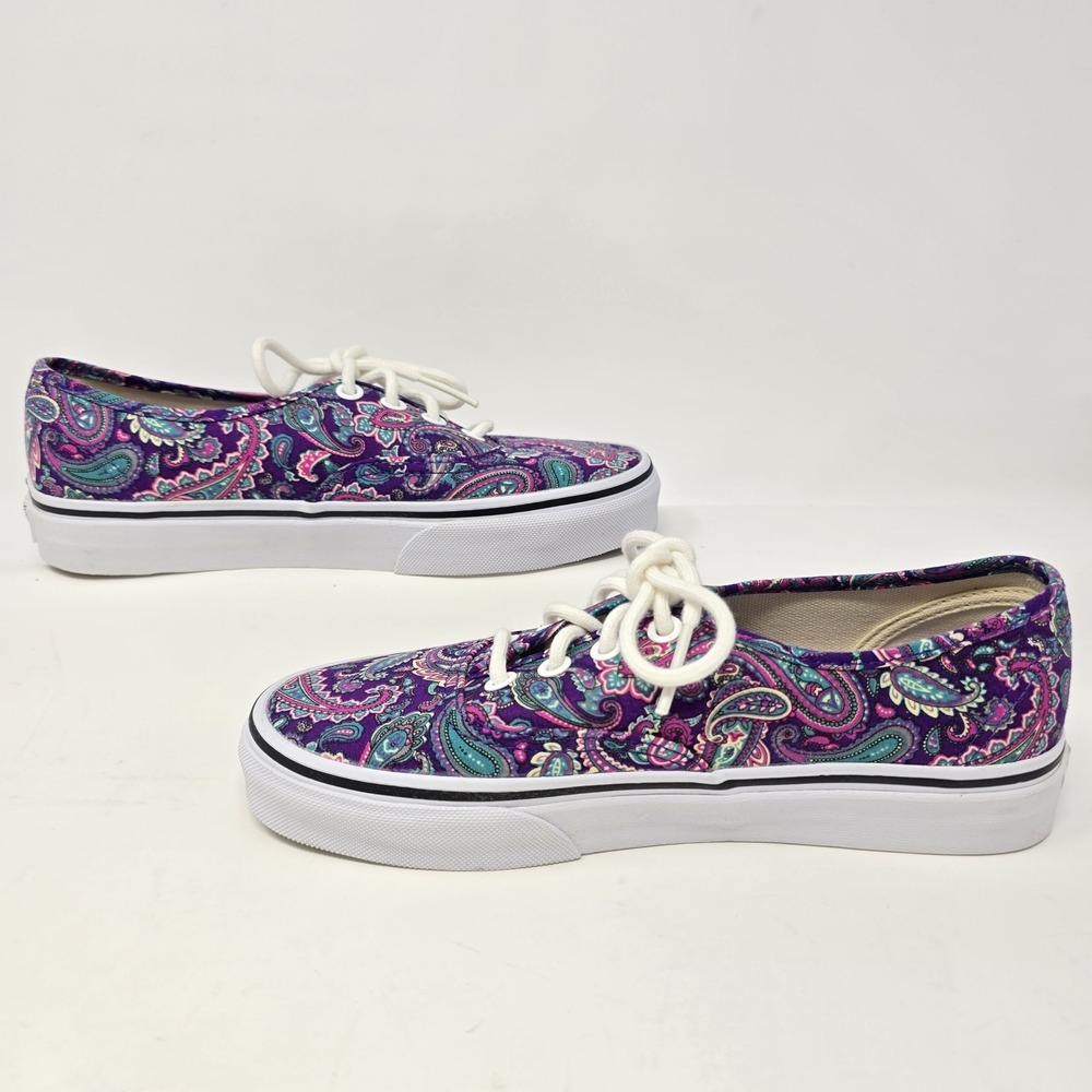 Vans Authentic Purple Paisley Canvas Low Top Sneakers Womens 6 Mens 4.5 - Picture 6 of 16